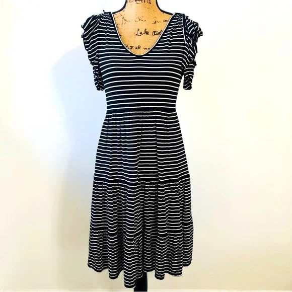 Max Studio | Dresses | Nwt Max Studio Black White Striped Dress Size Small  | Poshmark